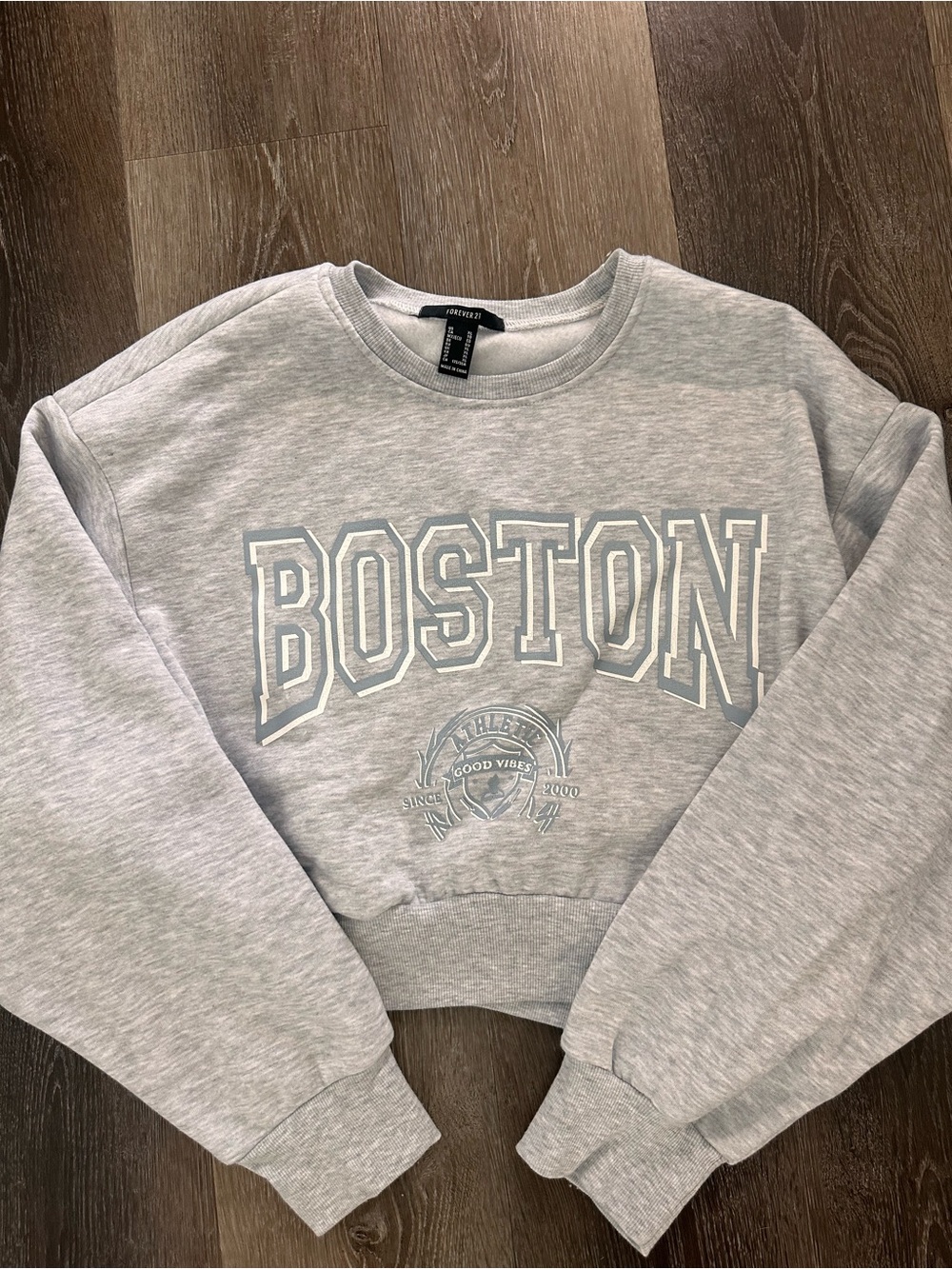 Forever 21 Boston Cropped Crewneck